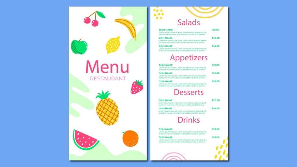 restaurant menu